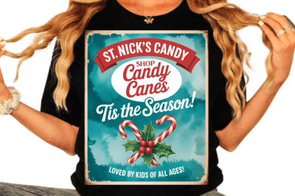 Download Vintage Christmas Candy Store PNG Design - Design Collection