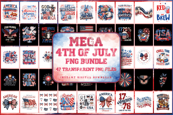 Download Mega 4th of July PNG Bundle – 47 Designs - Design Collection