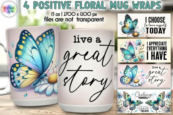 Download Inspirational Butterfly Mug Wrap Designs - Design Collection