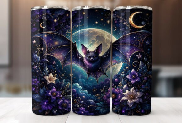 Download Gothic Bat Halloween Tumbler Wraps PNG - Halloween tumbler Collection
