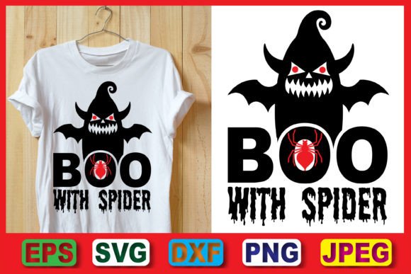 Download Boo with Spider, Halloween Tshirt Design - Design Collection