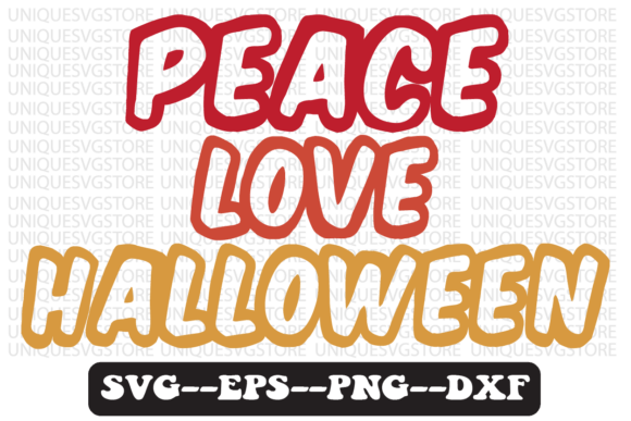 Download Peace Love Halloween Retro Svg Design - Design Collection