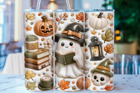 Download Inflated Cute Ghost Halloween Tumbler - Halloween tumbler Collection
